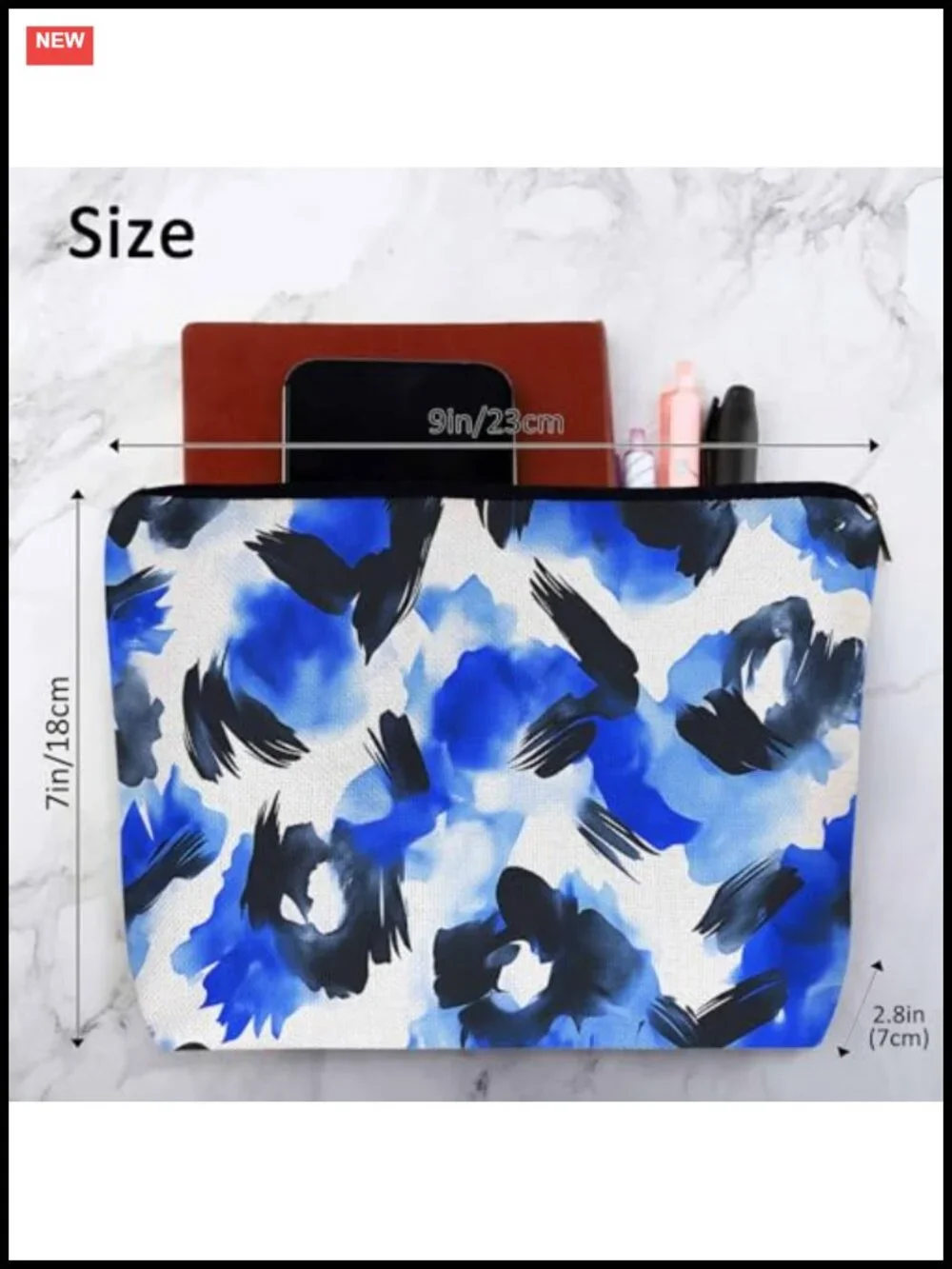 Leopard Print Makeup Bag Travel Toiletry Organizer Zipper Pouch